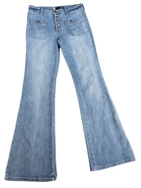 KUT from the Kloth Stella High Rise Flare Jeans Size 6 Light Wash Button Fly